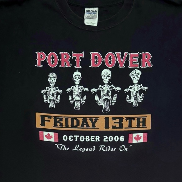 Other - Vintage 2006 Port Dover Friday 13th Iron Cross Biker Gang Bike Rally Tour Tee